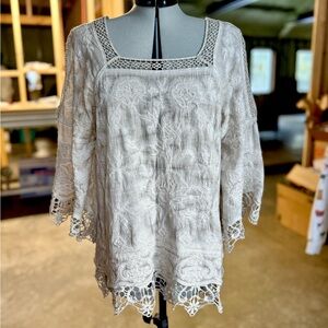 Democracy Crochet Lace Blouse
